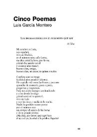 Cinco poemas / Luis García Montero | Biblioteca Virtual Miguel de Cervantes