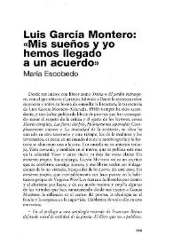 Luis García Montero: "Mis sueños y yo hemos llegado a un acuerdo" / María Escobedo | Biblioteca Virtual Miguel de Cervantes