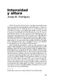 Intensidad y altura [Reseña] / Josep M. Rodríguez | Biblioteca Virtual Miguel de Cervantes