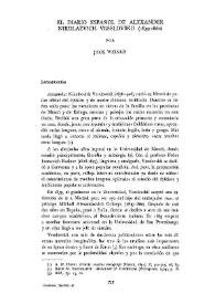 Diario español de Alexander Nikolaevich Veselovskii (1859-1860) / por Jack Weiner | Biblioteca Virtual Miguel de Cervantes