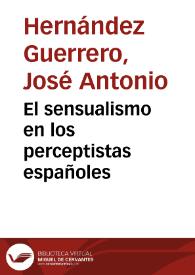 El sensualismo en los perceptistas españoles | Biblioteca Virtual Miguel de Cervantes