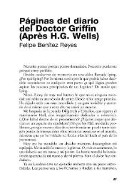 Páginas del diario del Doctor Griffin (Après H.G.Wells) / Felipe Benítez Reyes | Biblioteca Virtual Miguel de Cervantes