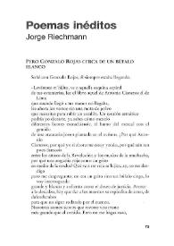 Poemas inéditos / Jorge Riechmann | Biblioteca Virtual Miguel de Cervantes