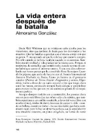 La vida entera después de la batalla [Reseña] / Almoraima González | Biblioteca Virtual Miguel de Cervantes