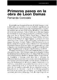 Primeros pasos en la obra de Leon Damas / Fernando Cordobés | Biblioteca Virtual Miguel de Cervantes