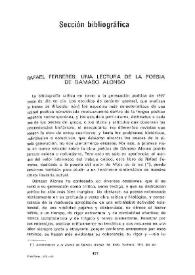 Rafael Ferreres : una lectura de la poesía de Dámaso Alonso / Jorge Rodríguez Padrón | Biblioteca Virtual Miguel de Cervantes