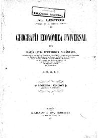 Geografía económica universal / por María Luisa Herradora Alcántara | Biblioteca Virtual Miguel de Cervantes