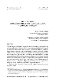 Megaciudades : espacios de relación, contradicción, conflicto y riesgo / Jorge Olcina Cantos | Biblioteca Virtual Miguel de Cervantes