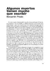 Algunos muertos tienen mucho que escribir / Benjamín Prado | Biblioteca Virtual Miguel de Cervantes