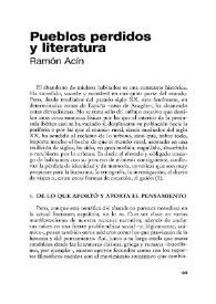 Pueblos perdidos y literatura / Ramón Acín | Biblioteca Virtual Miguel de Cervantes