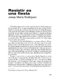 Resistir es una fiesta / Josep María Rodríguez | Biblioteca Virtual Miguel de Cervantes