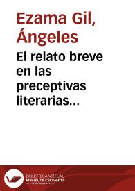 El relato breve en las preceptivas literarias decimonónicas españolas / Ángeles Ezama Gil | Biblioteca Virtual Miguel de Cervantes