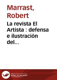 La revista El Artista : defensa e ilustración del "romanticismo tradicional" / Robert Marrast | Biblioteca Virtual Miguel de Cervantes