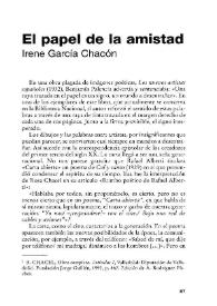 El papel de la amistad / Irene García Chacón | Biblioteca Virtual Miguel de Cervantes