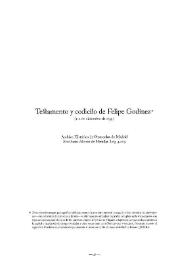 Testamento y codicilo de Felipe Godínez (1-2 de diciembre de 1659) / Edición y transcripción del documento por Diego Ropero-Regidor | Biblioteca Virtual Miguel de Cervantes