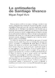 La antimateria de Santiago Vivanco / Miguel Ángel Muro | Biblioteca Virtual Miguel de Cervantes