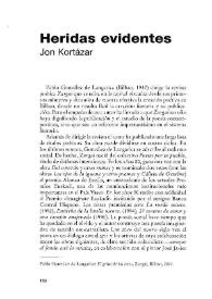 Heridas evidentes / Jon Kortazar | Biblioteca Virtual Miguel de Cervantes