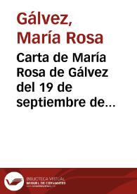 Carta de María Rosa de Gálvez del 19 de septiembre de 1804 a Godoy acompañando el envío de tres ejemplares de sus "Obras Poéticas" en agradecimiento a la demora en el pago de gastos de imprenta concedida por Carlos IV | Biblioteca Virtual Miguel de Cervantes