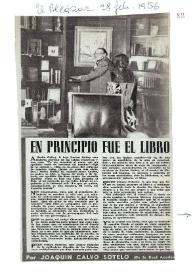 En principio fue el libro / por Joaquín Calvo Sotelo | Biblioteca Virtual Miguel de Cervantes