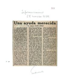 Una ayuda merecida / por Joaquín Calvo Sotelo | Biblioteca Virtual Miguel de Cervantes