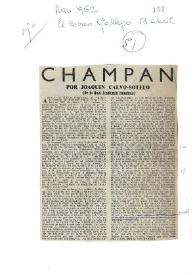 Champan / Por Joaquín Calvo-Sotelo | Biblioteca Virtual Miguel de Cervantes