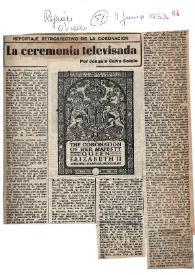 Reportaje retrospectivo de la coronación. La ceremonia televisada / por Joaquín Calvo Sotelo | Biblioteca Virtual Miguel de Cervantes