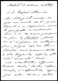 Carta de Benito Pérez Galdós a Rafael Altamira. Madrid, 8 de enero de 1893 | Biblioteca Virtual Miguel de Cervantes