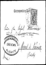 Tarjeta postal de R. S. a Rafael Altamira. Gmunden (Austria), agosto de 190-? | Biblioteca Virtual Miguel de Cervantes