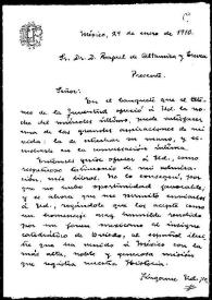 Carta de Carlos González Peñas a Rafael Altamira. México, 29 de enero de 1910 | Biblioteca Virtual Miguel de Cervantes