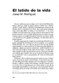 El latido de la vida / Josep M. Rodríguez | Biblioteca Virtual Miguel de Cervantes