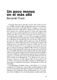 Un poco menos en el más allá / Benjamín Prado | Biblioteca Virtual Miguel de Cervantes