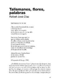 Talismanes, flores, palabras / Rafael-José Díaz | Biblioteca Virtual Miguel de Cervantes
