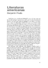 Literaturas americanas / Benjamín Prado | Biblioteca Virtual Miguel de Cervantes