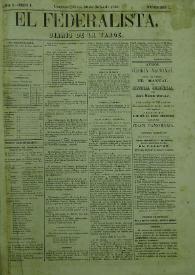 El Federalista. Núm. 1, 30 de julio de 1863 | Biblioteca Virtual Miguel de Cervantes