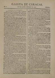 Gazeta de Caracas. Núm. 1, lunes 24 de octubre de 1808 | Biblioteca Virtual Miguel de Cervantes