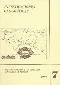 Investigaciones Geográficas. Núm. 7, 1989 | Biblioteca Virtual Miguel de Cervantes