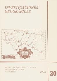 Investigaciones Geográficas. Núm. 20, 1998 | Biblioteca Virtual Miguel de Cervantes