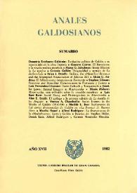 Anales galdosianos. Año XVII, 1982 | Biblioteca Virtual Miguel de Cervantes
