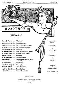 Nosotros [Buenos Aires]. Tomo I, núm. 3, octubre de 1907 | Biblioteca Virtual Miguel de Cervantes