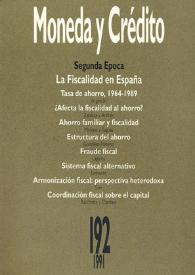 Moneda y Crédito. Núm. 192, 1991 | Biblioteca Virtual Miguel de Cervantes