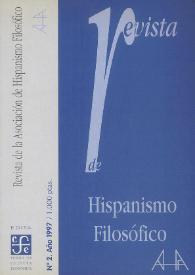 Revista de la Asociación de Hispanismo Filosófico. Núm. 2, Año 1997 | Biblioteca Virtual Miguel de Cervantes