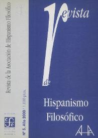 Revista de la Asociación de Hispanismo Filosófico. Núm. 5, Año 2000 | Biblioteca Virtual Miguel de Cervantes