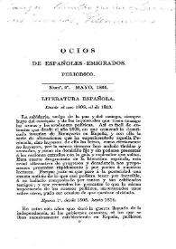 Ocios de españoles emigrados : periódico mensual. Tomo I, núm. 2, mayo 1824 | Biblioteca Virtual Miguel de Cervantes