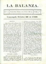 La Balanza. Núm. 4, octubre 26 de 1839 | Biblioteca Virtual Miguel de Cervantes