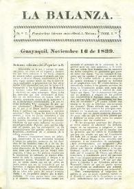 La Balanza. Núm. 7, noviembre 16 de 1839 | Biblioteca Virtual Miguel de Cervantes