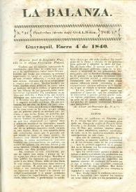 La Balanza. Núm. 14, enero 4 de 1840 | Biblioteca Virtual Miguel de Cervantes