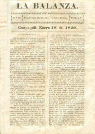 La Balanza. Núm. 16, enero 18 de 1840 | Biblioteca Virtual Miguel de Cervantes