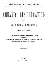 Anuario bibliográfico de la República Argentina. Año II, 1880 | Biblioteca Virtual Miguel de Cervantes