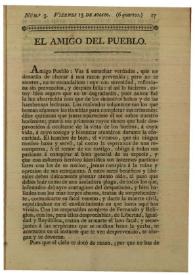 El amigo del pueblo. Núm 3, viérnes 13 de agosto [sic] | Biblioteca Virtual Miguel de Cervantes