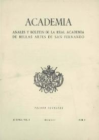 Academia : Anales y Boletín de la Real Academia de Bellas Artes de San Fernando. Núm. 3, primer semestre de 1952 | Biblioteca Virtual Miguel de Cervantes